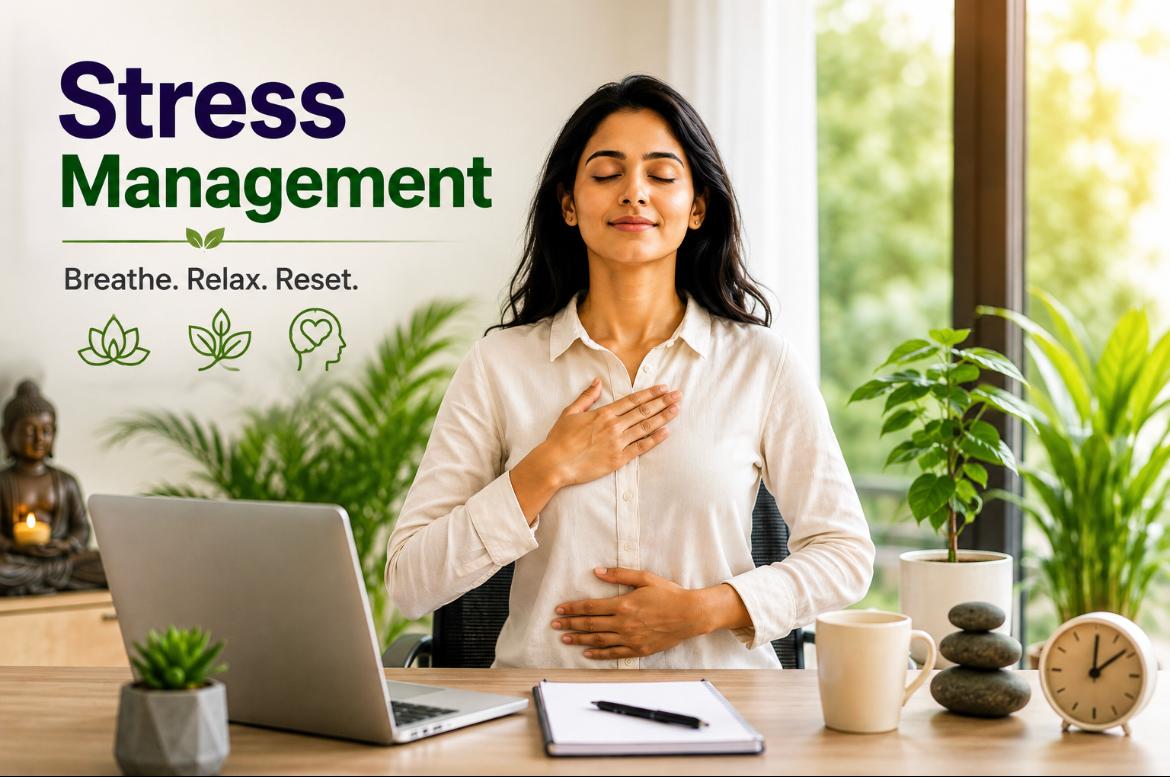 Stress management workshop for office teams